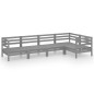 vidaXL Set Salotto da Giardino 5 pz in Legno Massello di Pino Grigio vidaXL Set Salotto da Giardino 5 pz in Legno Massello di Pino Grigio