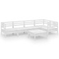 vidaXL Set Salotto da Giardino 6 pz in Legno Massello di Pino Bianco
