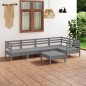 vidaXL Set Salotto da Giardino 6 pz in Legno Massello di Pino Grigio vidaXL Set Salotto da Giardino 6 pz in Legno Massello di Pino Grigio