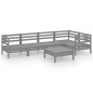 vidaXL Set Salotto da Giardino 6 pz in Legno Massello di Pino Grigio vidaXL Set Salotto da Giardino 6 pz in Legno Massello di Pino Grigio