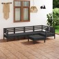 vidaXL Set Salotto da Giardino 6 pz in Legno Massello di Pino Nero vidaXL Set Salotto da Giardino 6 pz in Legno Massello di Pino Nero
