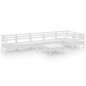 vidaXL Set Salotto da Giardino 7 pz in Legno Massello di Pino Bianco vidaXL Set Salotto da Giardino 7 pz in Legno Massello di Pino Bianco