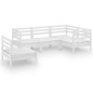 vidaXL Set Salotto da Giardino 5 pz in Legno Massello di Pino Bianco