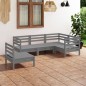vidaXL Set Salotto da Giardino 5 pz in Legno Massello di Pino Grigio vidaXL Set Salotto da Giardino 5 pz in Legno Massello di Pino Grigio