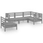vidaXL Set Salotto da Giardino 5 pz in Legno Massello di Pino Grigio vidaXL Set Salotto da Giardino 5 pz in Legno Massello di Pino Grigio