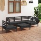 vidaXL Set Salotto da Giardino 6 pz in Legno Massello di Pino Nero vidaXL Set Salotto da Giardino 6 pz in Legno Massello di Pino Nero
