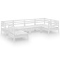 vidaXL Set Salotto da Giardino 6 pz in Legno Massello di Pino Bianco vidaXL Set Salotto da Giardino 6 pz in Legno Massello di Pino Bianco