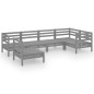 vidaXL Set Salotto da Giardino 6 pz in Legno Massello di Pino Grigio vidaXL Set Salotto da Giardino 6 pz in Legno Massello di Pino Grigio