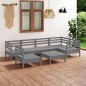 vidaXL Set Divani da Giardino 7 pz in Legno Massello di Pino Grigio vidaXL Set Divani da Giardino 7 pz in Legno Massello di Pino Grigio