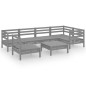 vidaXL Set Divani da Giardino 7 pz in Legno Massello di Pino Grigio vidaXL Set Divani da Giardino 7 pz in Legno Massello di Pino Grigio