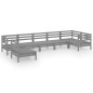 vidaXL Set Divani da Giardino 7 pz in Legno Massello di Pino Grigio 