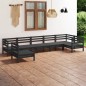 vidaXL Set Salotto da Giardino 7 pz in Legno Massello di Pino Nero vidaXL Set Salotto da Giardino 7 pz in Legno Massello di Pino Nero