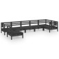 vidaXL Set Salotto da Giardino 7 pz in Legno Massello di Pino Nero vidaXL Set Salotto da Giardino 7 pz in Legno Massello di Pino Nero