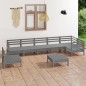 vidaXL Set Salotto da Giardino 8 pz in Legno Massello di Pino Grigio vidaXL Set Salotto da Giardino 8 pz in Legno Massello di Pino Grigio