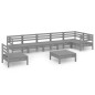 vidaXL Set Salotto da Giardino 8 pz in Legno Massello di Pino Grigio vidaXL Set Salotto da Giardino 8 pz in Legno Massello di Pino Grigio