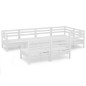 vidaXL Set Salotto da Giardino 7 pz in Legno Massello di Pino Bianco vidaXL Set Salotto da Giardino 7 pz in Legno Massello di Pino Bianco