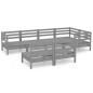vidaXL Set Salotto da Giardino 7 pz in Legno Massello di Pino Grigio vidaXL Set Salotto da Giardino 7 pz in Legno Massello di Pino Grigio