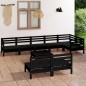 vidaXL Set Salotto da Giardino 9 pz in Legno Massello di Pino Nero vidaXL Set Salotto da Giardino 9 pz in Legno Massello di Pino Nero