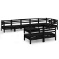 vidaXL Set Salotto da Giardino 9 pz in Legno Massello di Pino Nero vidaXL Set Salotto da Giardino 9 pz in Legno Massello di Pino Nero