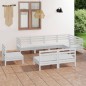 vidaXL Set Salotto da Giardino 8 pz in Legno Massello di Pino Bianco vidaXL Set Salotto da Giardino 8 pz in Legno Massello di Pino Bianco