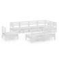 vidaXL Set Salotto da Giardino 8 pz in Legno Massello di Pino Bianco vidaXL Set Salotto da Giardino 8 pz in Legno Massello di Pino Bianco