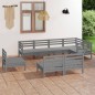 vidaXL Set Salotto da Giardino 8 pz in Legno Massello di Pino Grigio vidaXL Set Salotto da Giardino 8 pz in Legno Massello di Pino Grigio