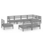 vidaXL Set Salotto da Giardino 8 pz in Legno Massello di Pino Grigio vidaXL Set Salotto da Giardino 8 pz in Legno Massello di Pino Grigio