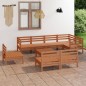 vidaXL Set Salotto da Giardino 9 pz in Legno Massello di Pino Ambra vidaXL Set Salotto da Giardino 9 pz in Legno Massello di Pino Ambra