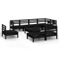 vidaXL Set Salotto da Giardino 9 pz in Legno Massello di Pino Nero vidaXL Set Salotto da Giardino 9 pz in Legno Massello di Pino Nero