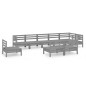 vidaXL Set Salotto da Giardino 9 pz in Legno Massello di Pino Grigio vidaXL Set Salotto da Giardino 9 pz in Legno Massello di Pino Grigio