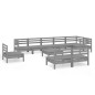 vidaXL Set Salotto da Giardino 10 pz in Legno Massello di Pino Grigio vidaXL Set Salotto da Giardino 10 pz in Legno Massello di Pino Grigio