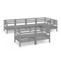 vidaXL Set Salotto da Giardino 7 pz in Legno Massello di Pino Grigio vidaXL Set Salotto da Giardino 7 pz in Legno Massello di Pino Grigio