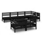 vidaXL Set Salotto da Giardino 8 pz in Legno Massello di Pino Nero vidaXL Set Salotto da Giardino 8 pz in Legno Massello di Pino Nero