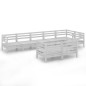 vidaXL Set Salotto da Giardino 8 pz in Legno Massello di Pino Grigio vidaXL Set Salotto da Giardino 8 pz in Legno Massello di Pino Grigio
