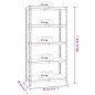 Scaffali 5 Ripiani 4 pz Argento in Acciaio e Legno Multistrato Scaffali 5 Ripiani 4 pz Argento in Acciaio e Legno Multistrato
