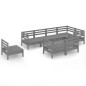 vidaXL Set Salotto da Giardino 8 pz in Legno Massello di Pino Grigio vidaXL Set Salotto da Giardino 8 pz in Legno Massello di Pino Grigio