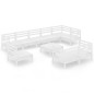 vidaXL Set Salotto da Giardino 10 pz in Legno Massello di Pino Bianco vidaXL Set Salotto da Giardino 10 pz in Legno Massello di Pino Bianco