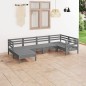 vidaXL Set Salotto da Giardino 6 pz in Legno Massello di Pino Grigio vidaXL Set Salotto da Giardino 6 pz in Legno Massello di Pino Grigio