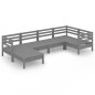 vidaXL Set Salotto da Giardino 6 pz in Legno Massello di Pino Grigio vidaXL Set Salotto da Giardino 6 pz in Legno Massello di Pino Grigio