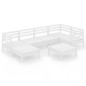 vidaXL Set Salotto da Giardino 7 pz in Legno Massello di Pino Bianco