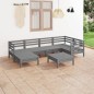 vidaXL Set Salotto da Giardino 7 pz in Legno Massello di Pino Grigio vidaXL Set Salotto da Giardino 7 pz in Legno Massello di Pino Grigio