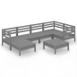 vidaXL Set Salotto da Giardino 7 pz in Legno Massello di Pino Grigio vidaXL Set Salotto da Giardino 7 pz in Legno Massello di Pino Grigio