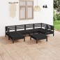 vidaXL Set Salotto da Giardino 7 pz in Legno Massello di Pino Nero vidaXL Set Salotto da Giardino 7 pz in Legno Massello di Pino Nero