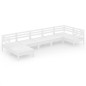 vidaXL Set Salotto da Giardino 7 pz in Legno Massello di Pino Bianco vidaXL Set Salotto da Giardino 7 pz in Legno Massello di Pino Bianco