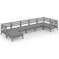 vidaXL Set Salotto da Giardino 7 pz in Legno Massello di Pino Grigio vidaXL Set Salotto da Giardino 7 pz in Legno Massello di Pino Grigio