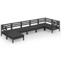 vidaXL Set Salotto da Giardino 7 pz in Legno Massello di Pino Nero vidaXL Set Salotto da Giardino 7 pz in Legno Massello di Pino Nero