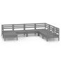 vidaXL Set Salotto da Giardino 7 pz in Legno Massello di Pino Grigio vidaXL Set Salotto da Giardino 7 pz in Legno Massello di Pino Grigio
