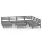 vidaXL Set Salotto da Giardino 8 pz in Legno Massello di Pino Grigio vidaXL Set Salotto da Giardino 8 pz in Legno Massello di Pino Grigio