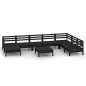 vidaXL Set Salotto da Giardino 9 pz in Legno Massello di Pino Nero vidaXL Set Salotto da Giardino 9 pz in Legno Massello di Pino Nero
