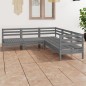 vidaXL Set Salotto da Giardino 5 pz in Legno Massello di Pino Grigio vidaXL Set Salotto da Giardino 5 pz in Legno Massello di Pino Grigio